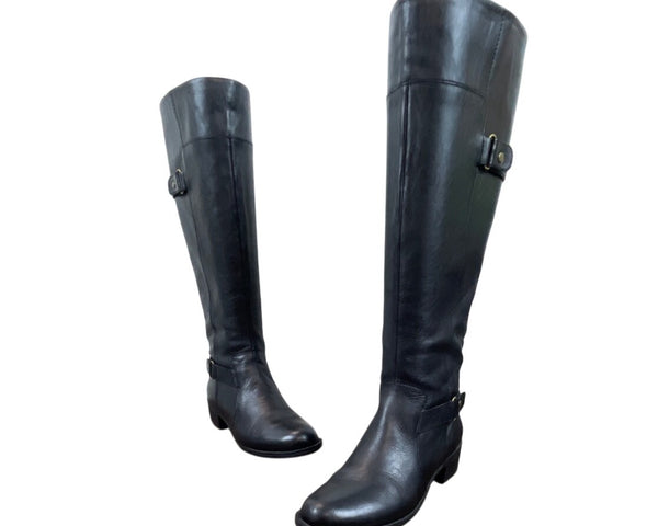 Easy Spirit Black Leather Knee-High Zip Up Closure Eslabarca Riding Boots Sz 6M