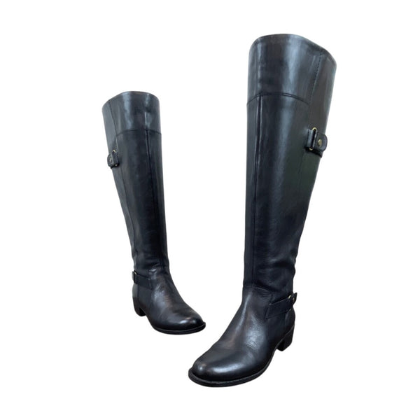Easy Spirit Black Leather Knee-High Zip Up Closure Eslabarca Riding Boots Sz 6M