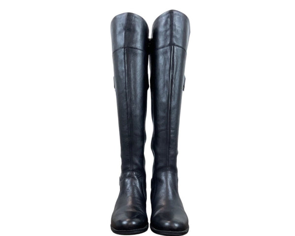 Easy Spirit Black Leather Knee-High Zip Up Closure Eslabarca Riding Boots Sz 6M