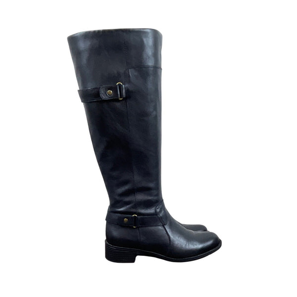 Easy Spirit Black Leather Knee-High Zip Up Closure Eslabarca Riding Boots Sz 6M