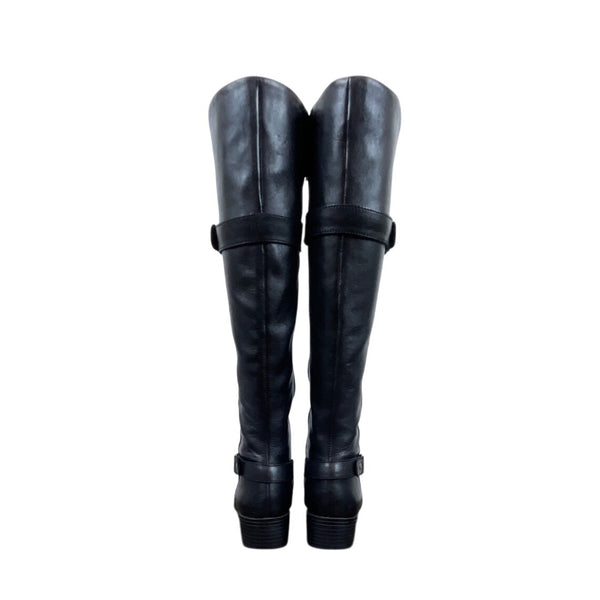 Easy Spirit Black Leather Knee-High Zip Up Closure Eslabarca Riding Boots Sz 6M