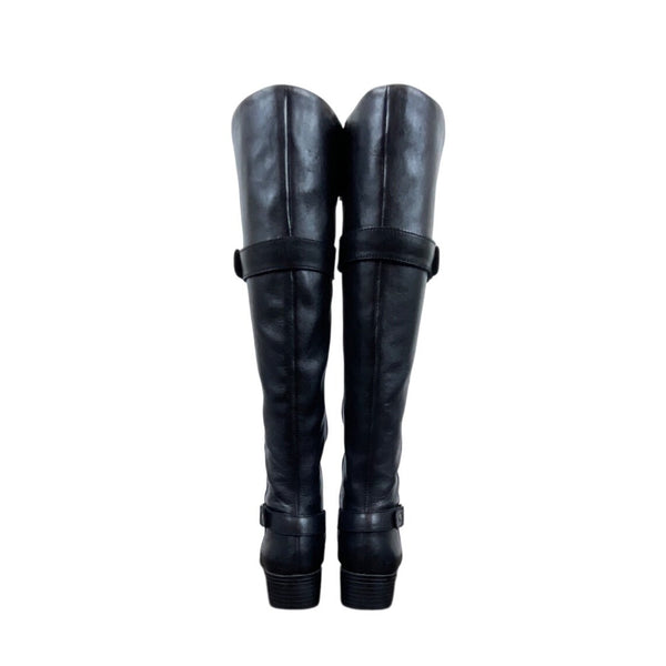 Easy Spirit Black Leather Knee-High Zip Up Closure Eslabarca Riding Boots Sz 6M