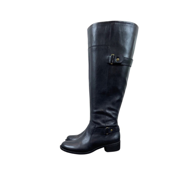 Easy Spirit Black Leather Knee-High Zip Up Closure Eslabarca Riding Boots Sz 6M
