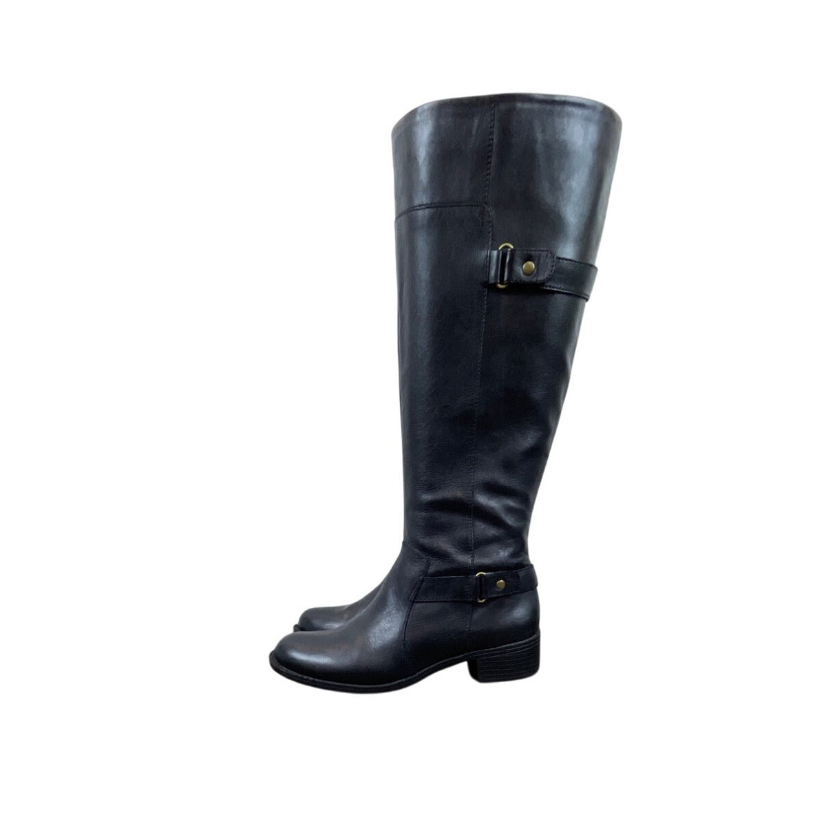 Easy Spirit Black Leather Knee-High Zip Up Closure Eslabarca Riding Boots Sz 6M