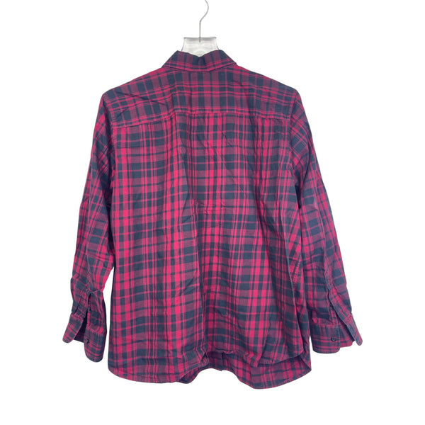Lauren Ralph Lauren Womens Red/Black Plaid Button-Up Cotton Shirt Size 1X