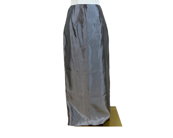 Jessica McClintock Womens Silver Satin Maxi Skirt Formal Size 2
