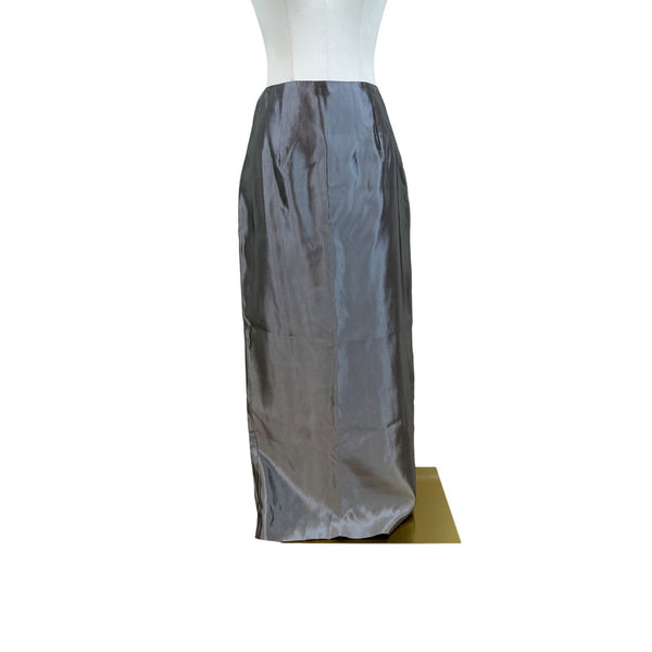 Jessica McClintock Womens Silver Satin Maxi Skirt Formal Size 2