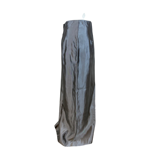 Jessica McClintock Womens Silver Satin Maxi Skirt Formal Size 2
