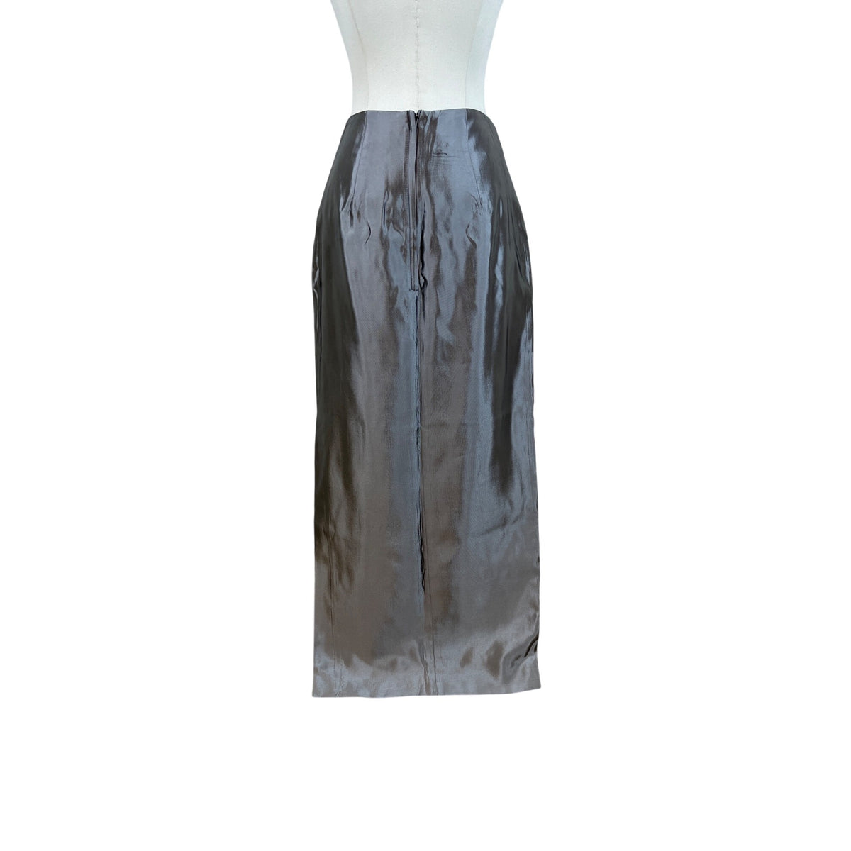 Jessica McClintock Womens Silver Satin Maxi Skirt Formal Size 2