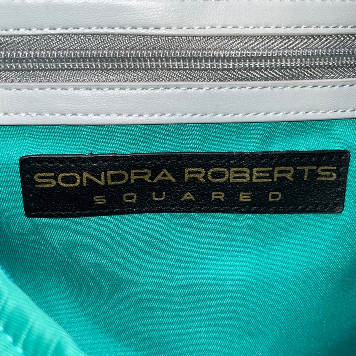 Sondra Roberts Women’s Green Aqua Croc-Embossed W Knot Detail Satchel Hobo Bag
