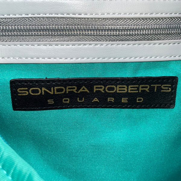 Sondra Roberts Women’s Green Aqua Croc-Embossed W Knot Detail Satchel Hobo Bag