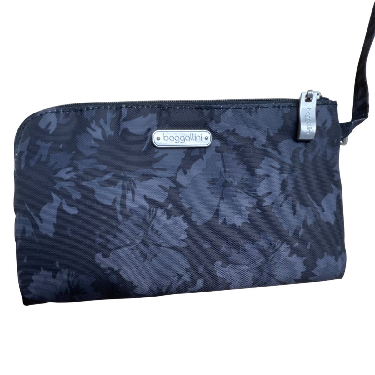 Baggallini Black Floral Design Adjustable Strap Zippered RFID Crossbody Bag Sz M