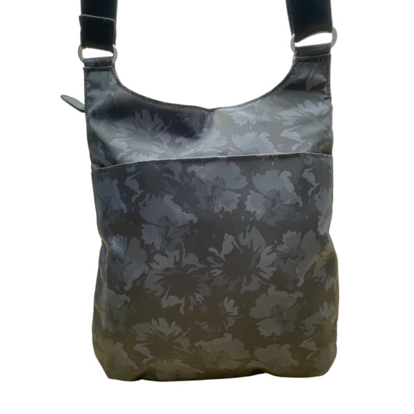Baggallini Black Floral Design Adjustable Strap Zippered RFID Crossbody Bag Sz M