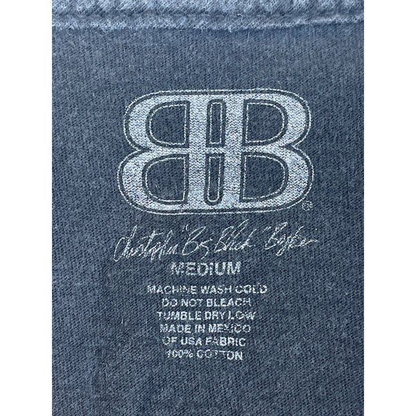 Christophers Big Black Bigger Mens Black Graphic T-Shirt 100% Cotton Short Sleeve Size M