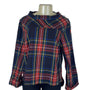 J.Crew Womens Multicolor Plaid Cotton Blouse Rhinestone Trim Long Sleeve Size 12