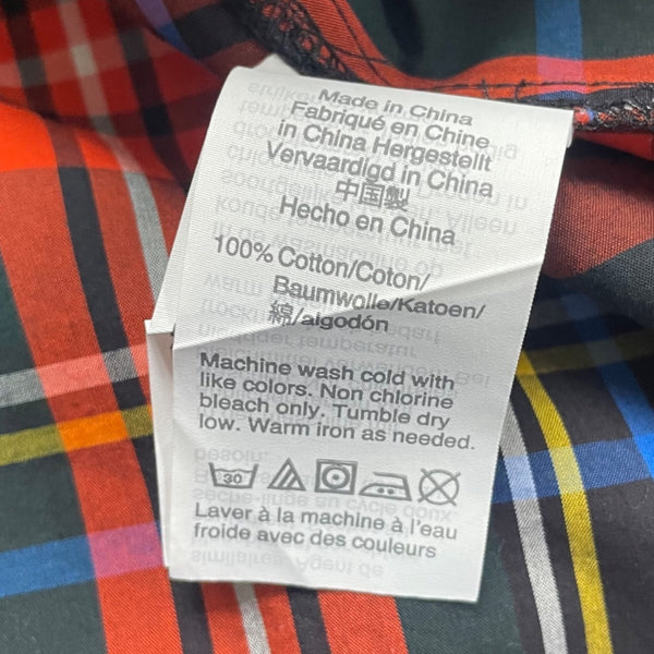 J.Crew Womens Multicolor Plaid Cotton Blouse Rhinestone Trim Long Sleeve Size 12