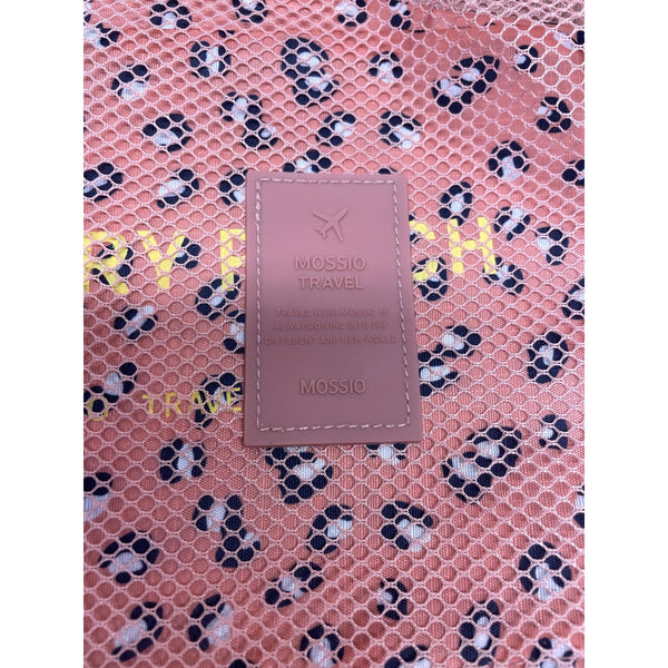 Mossio Women Pink Polyester Mesh Laundry Bag Animal Print 12" Lightweight Durable