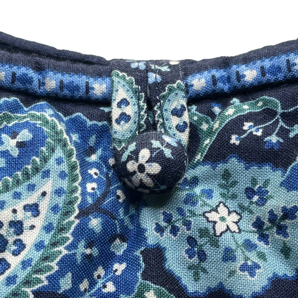 Vera Bradley Paisley Quilted With Long Straps Blue Floral Design Tote Bag
