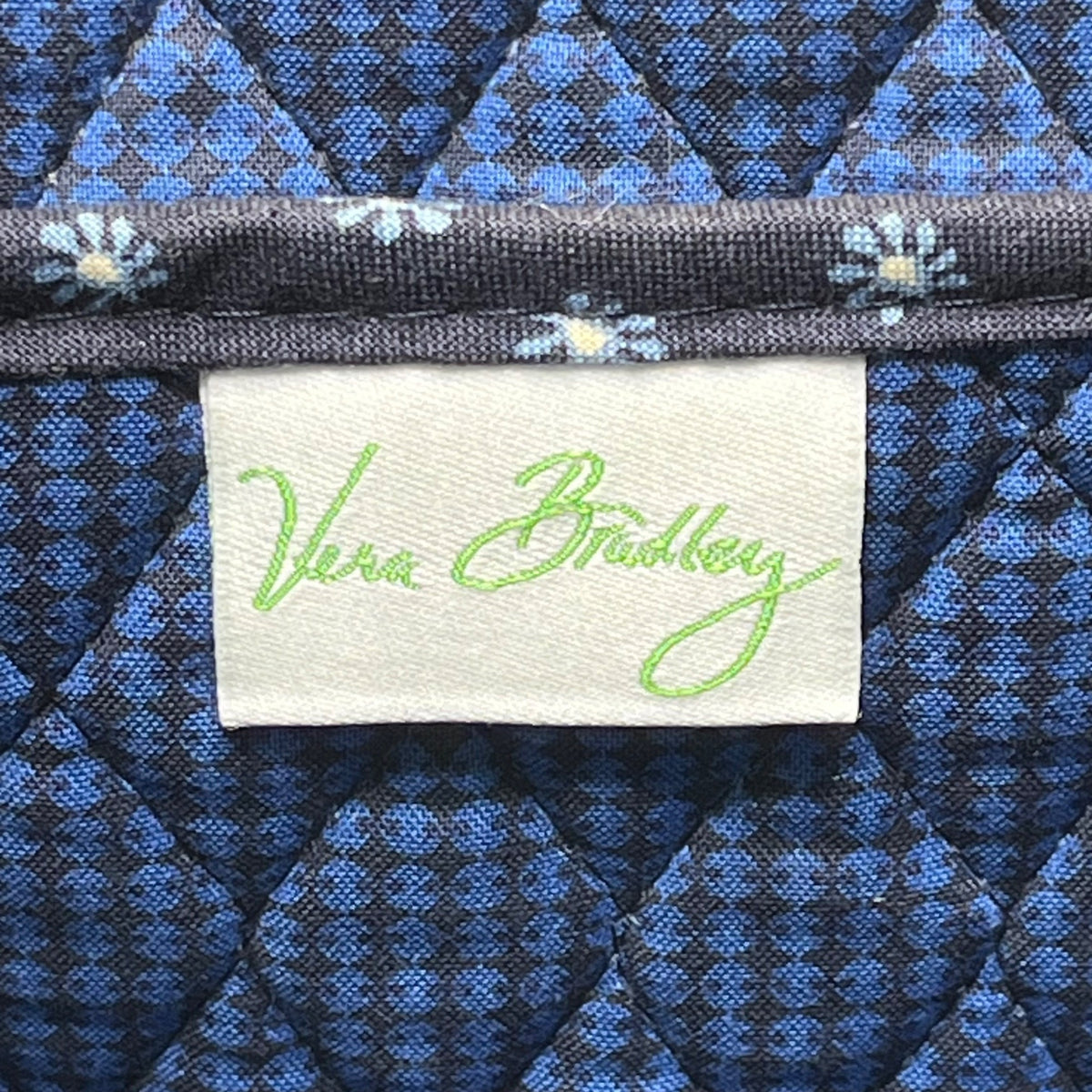 Vera Bradley Paisley Quilted With Long Straps Blue Floral Design Tote Bag