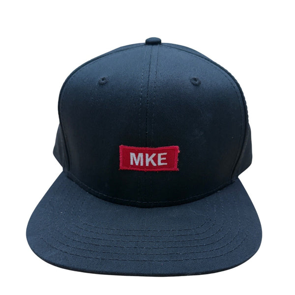 Fahrenheit headwear Black Baseball Cap With MKE Red Patch Front Adjustable Snapback OS