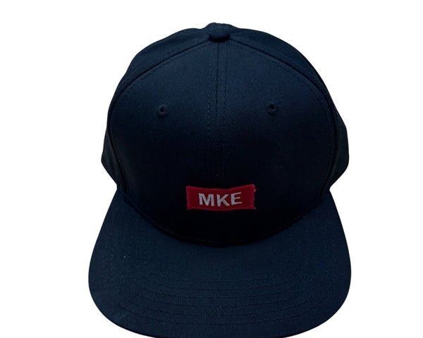 Fahrenheit headwear Black Baseball Cap With MKE Red Patch Front Adjustable Snapback OS