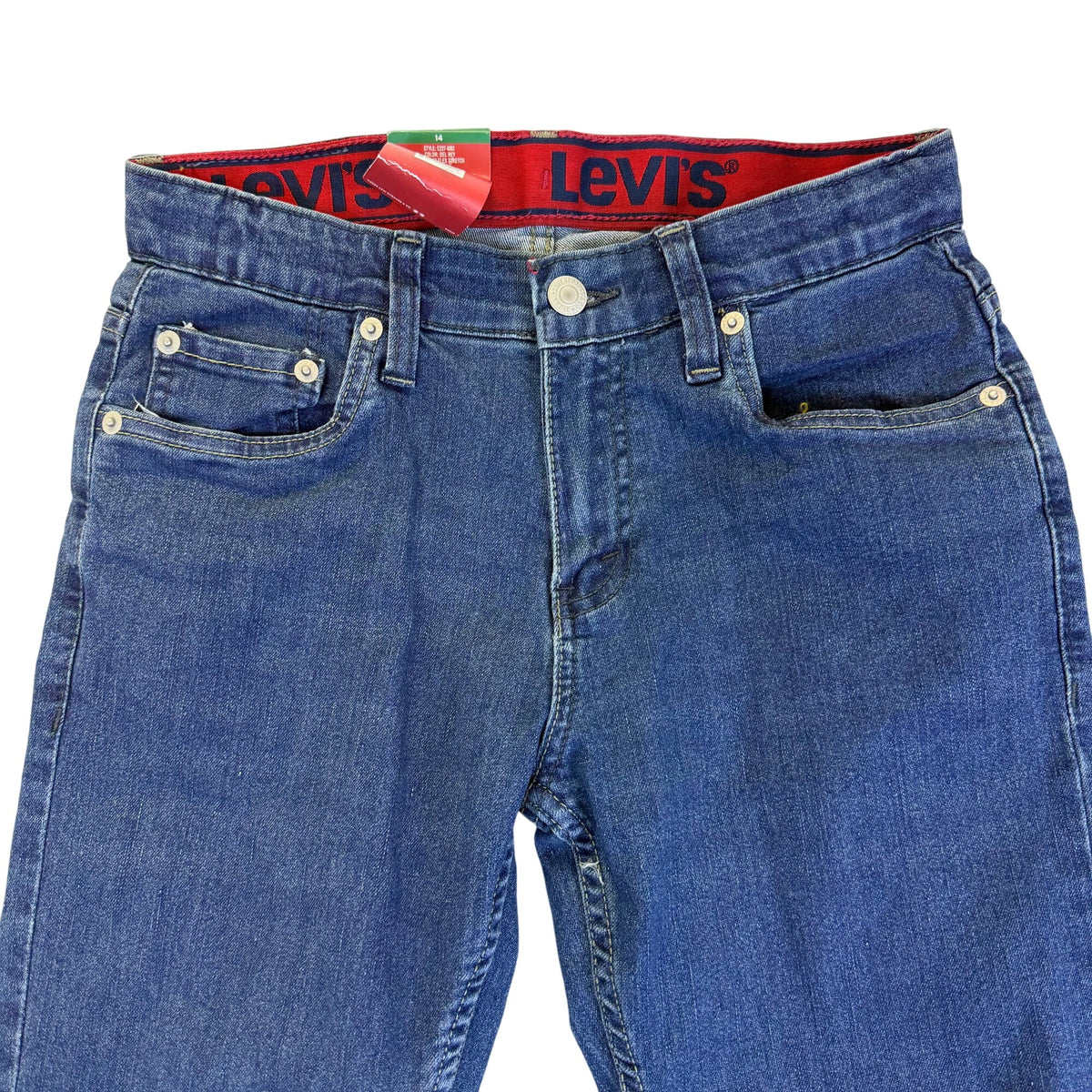 Levi’s Youth Blue Slim Flex Stretch Jeans Adjustable Waistband Size 14 - New