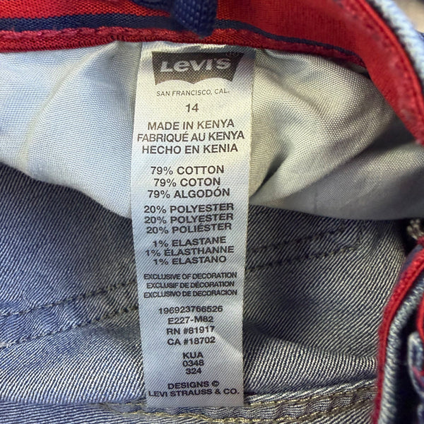 Levi’s Youth Blue Slim Flex Stretch Jeans Adjustable Waistband Size 14 - New