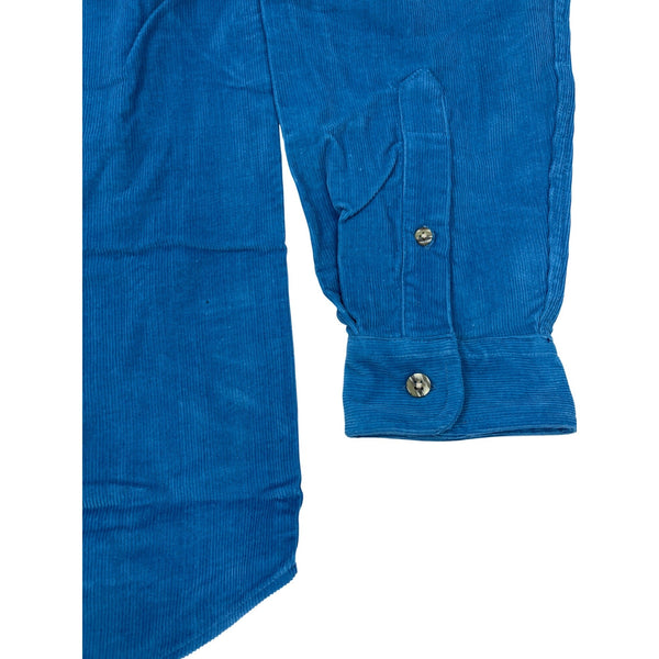John Ashford Sport Blue Corduroy Button-Down Long Sleeve Shirt Size M - New