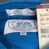 John Ashford Sport Blue Corduroy Button-Down Long Sleeve Shirt Size M - New
