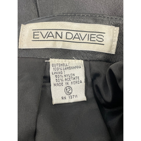 Evan Davies Womens Black Lambnappa Leather Pencil Skirt Size 12