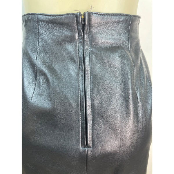 Evan Davies Womens Black Lambnappa Leather Pencil Skirt Size 12
