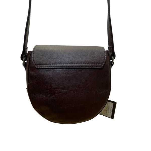 Massimo Dutti Women’s Brown Leather Fringe Flap Adjustable Strap Crossbody Bag
