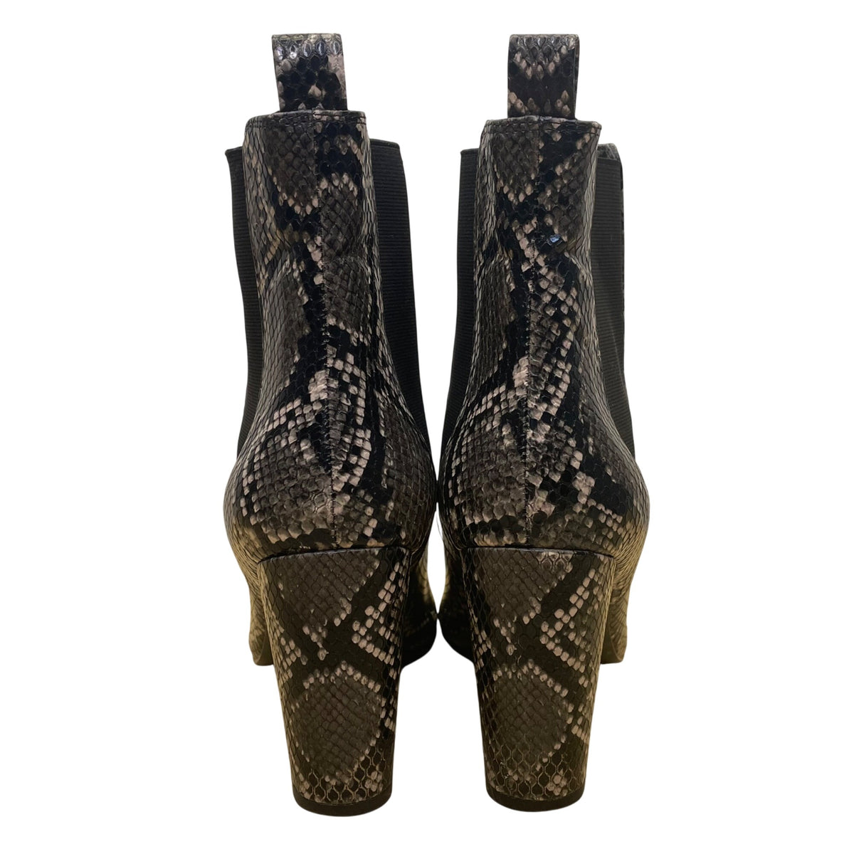 Steve Madden Women’s Black Snakeskin Print Pointed Toe Ankle Boots Size 9.5M