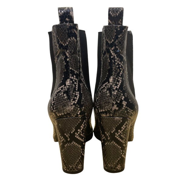 Steve Madden Women’s Black Snakeskin Print Pointed Toe Ankle Boots Size 9.5M