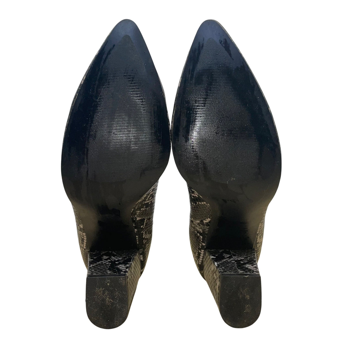 Steve Madden Women’s Black Snakeskin Print Pointed Toe Ankle Boots Size 9.5M