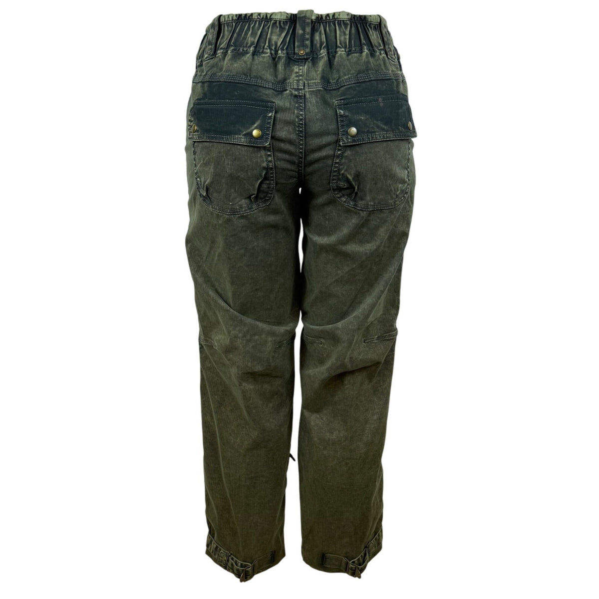 We The Free Women's Olive Green Cotton Cargo Pants Dual Zipper Pockets Sz XS