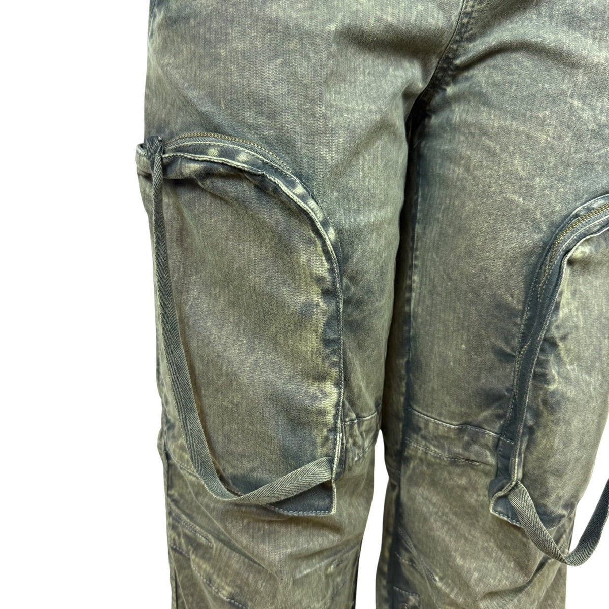 We The Free Women's Olive Green Cotton Cargo Pants Dual Zipper Pockets Sz XS