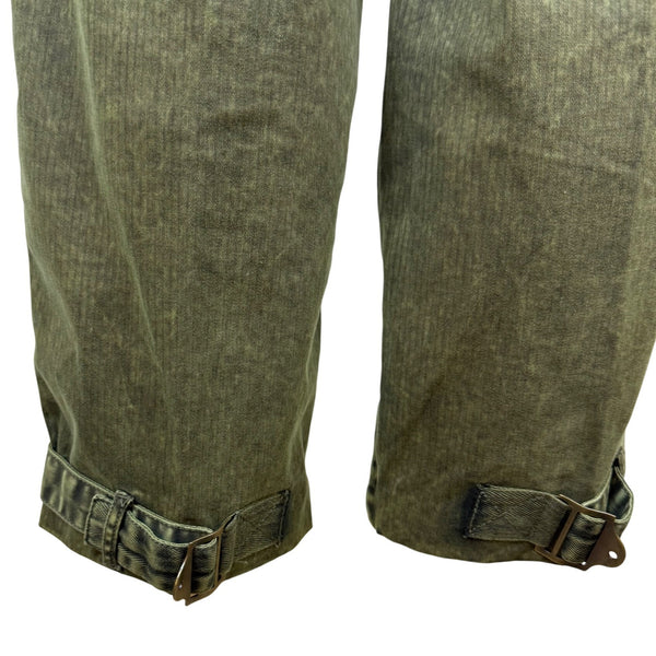 We The Free Women's Olive Green Cotton Cargo Pants Dual Zipper Pockets Sz XS