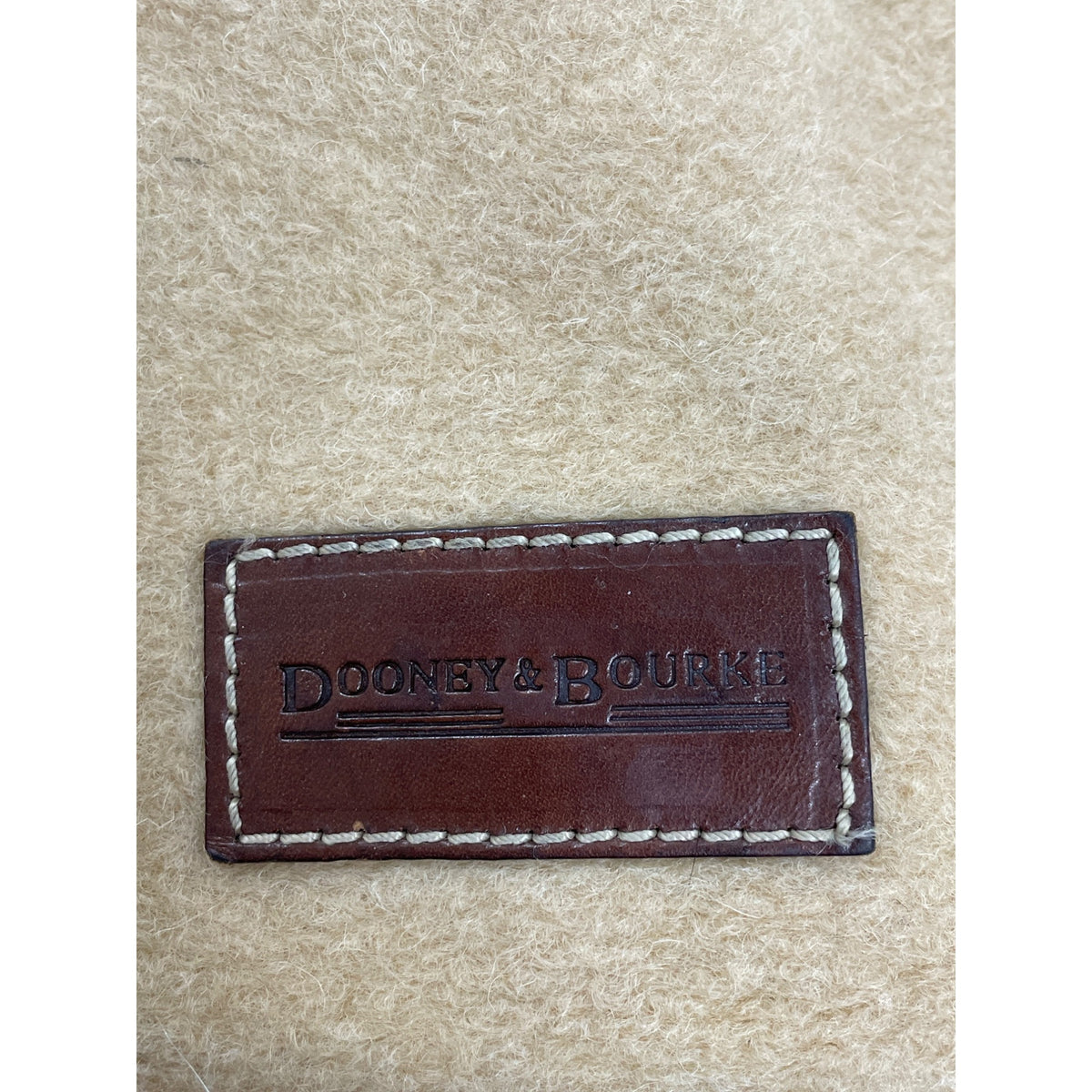 Dooney & Bourke Womens Tan Wool & Leather Large Tote Bag Adjustable Strap Vintage