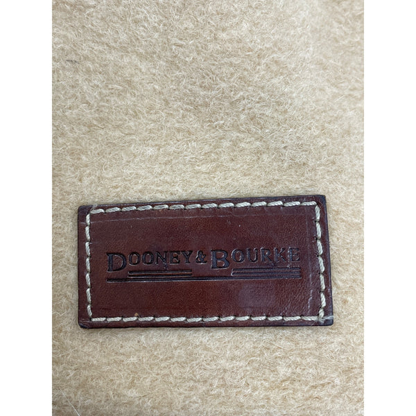 Dooney & Bourke Womens Tan Wool & Leather Large Tote Bag Adjustable Strap Vintage