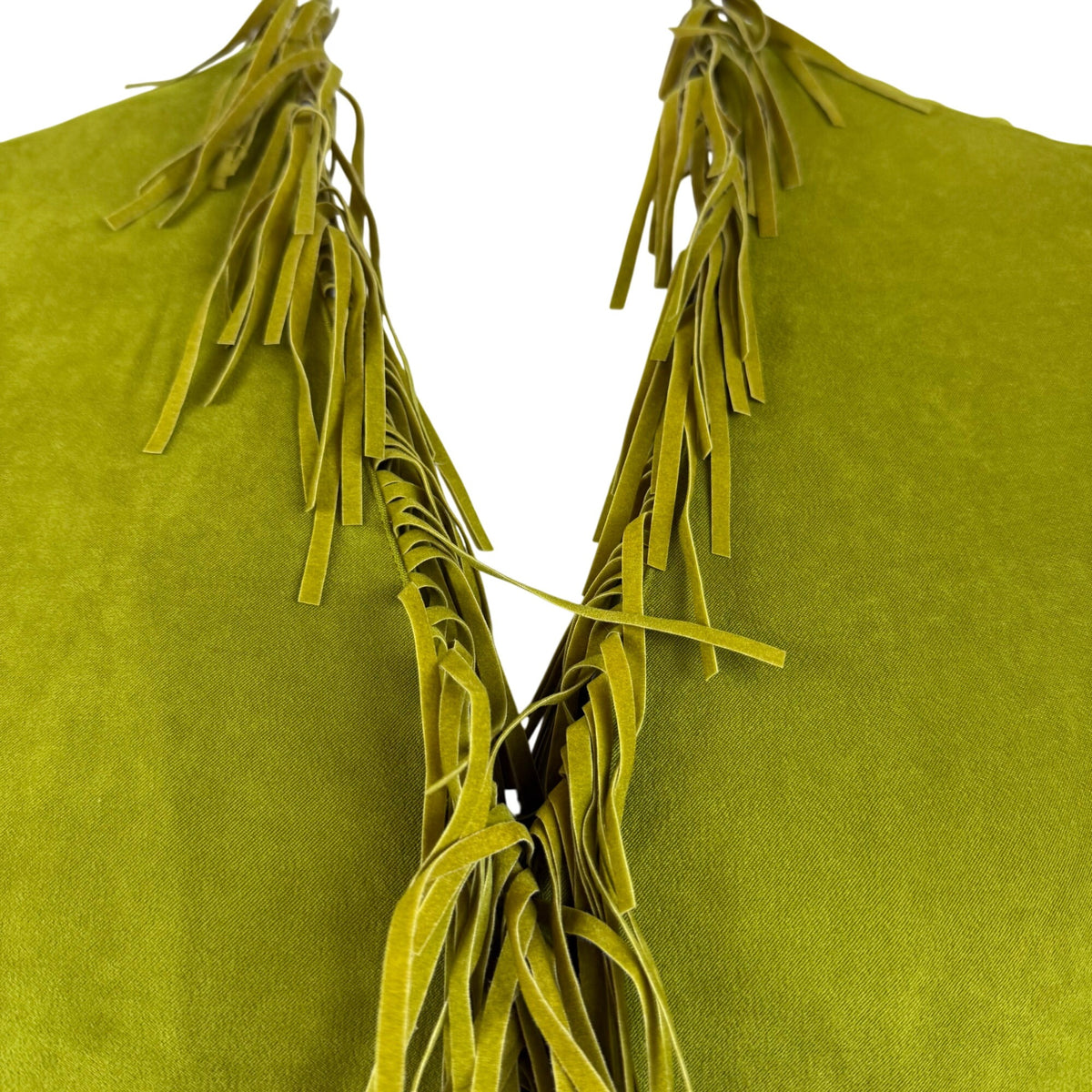 Nortonmcnaughton Womens Green Fringe Open Front Jacket Western Boho Style Sz 18