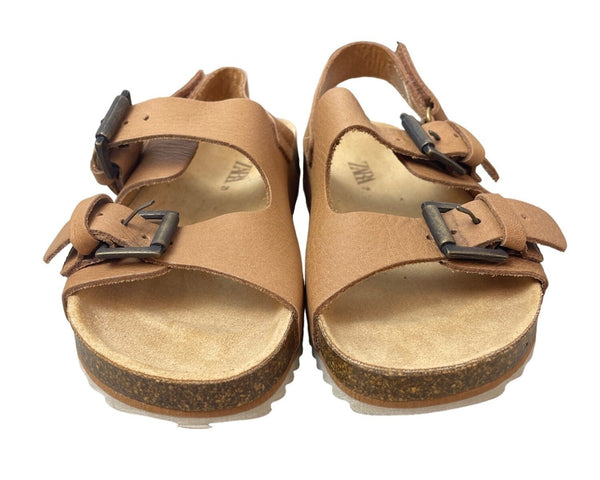 Zara Youth Girl's Tan Brown Strapped Sandals Sz 29 (11.5 US) - NWOB