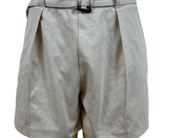 H & M Womens Beige High-Waisted Shorts With Belt Detail Sz S