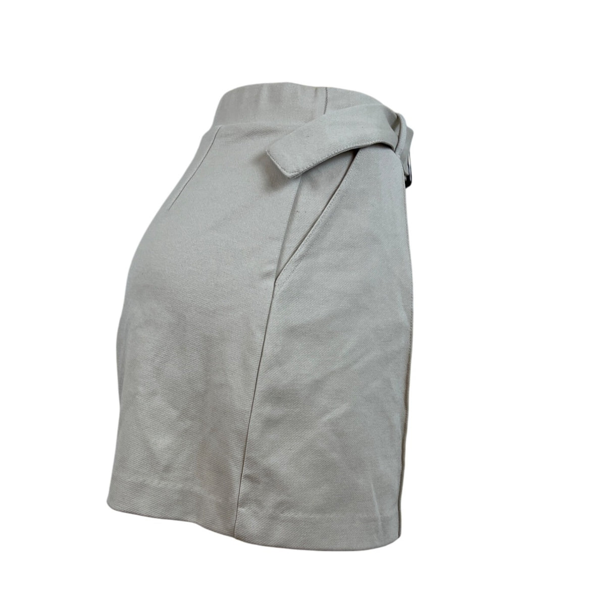 H & M Womens Beige High-Waisted Shorts With Belt Detail Sz S