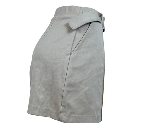 H & M Womens Beige High-Waisted Shorts With Belt Detail Sz S