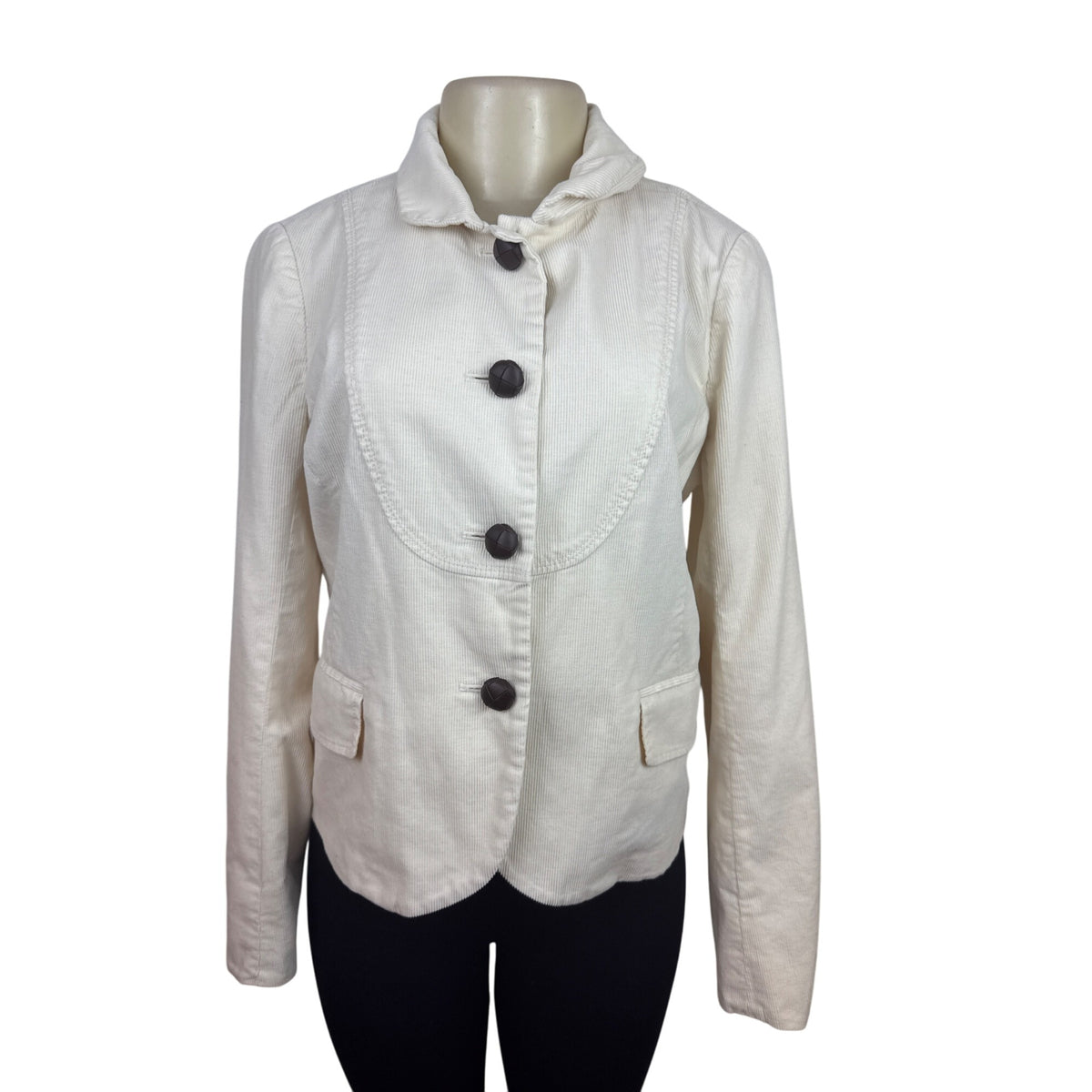 J.Crew Women's Ivory Corduroy Jacket Size 8