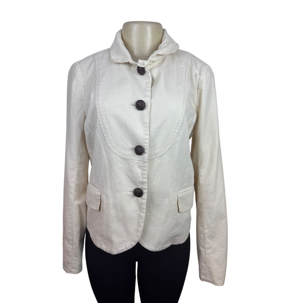 J.Crew Women's Ivory Corduroy Jacket Size 8