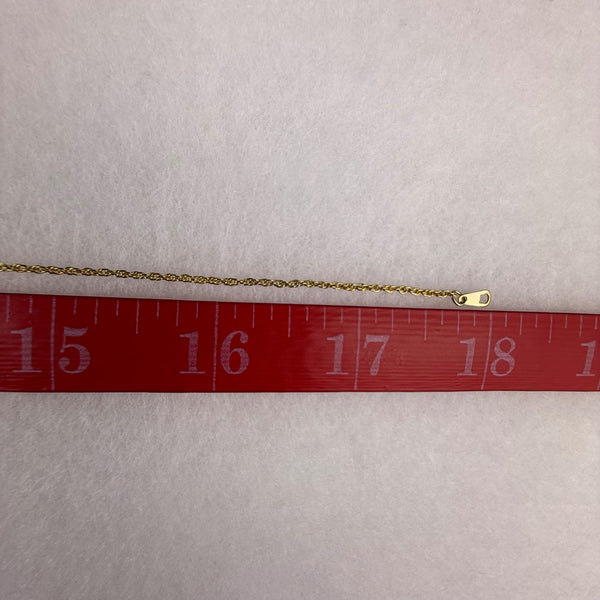 Genuine Crystal Gold Tone Heart Pendant Necklace Chain Elegant RC CN Marked