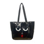 Isabel Toledo Black Patent With Face Artwork & Designer Signature Tote Bag Sz L