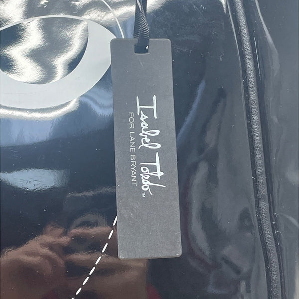 Isabel Toledo Black Patent With Face Artwork & Designer Signature Tote Bag Sz L